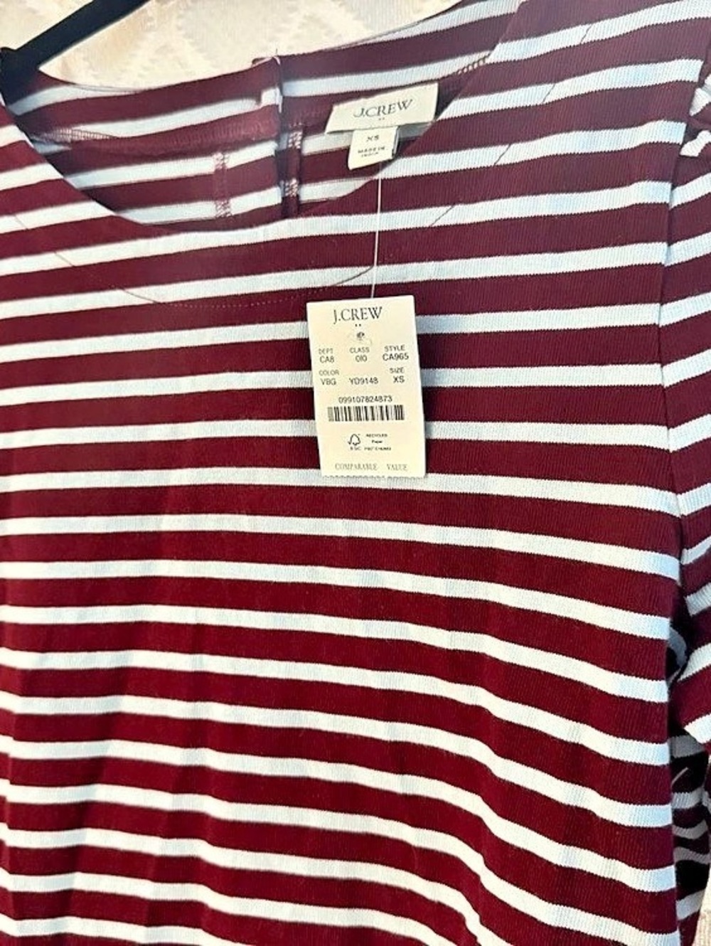 J.Crew Cotton Puff-Sleeve Button-Back Top